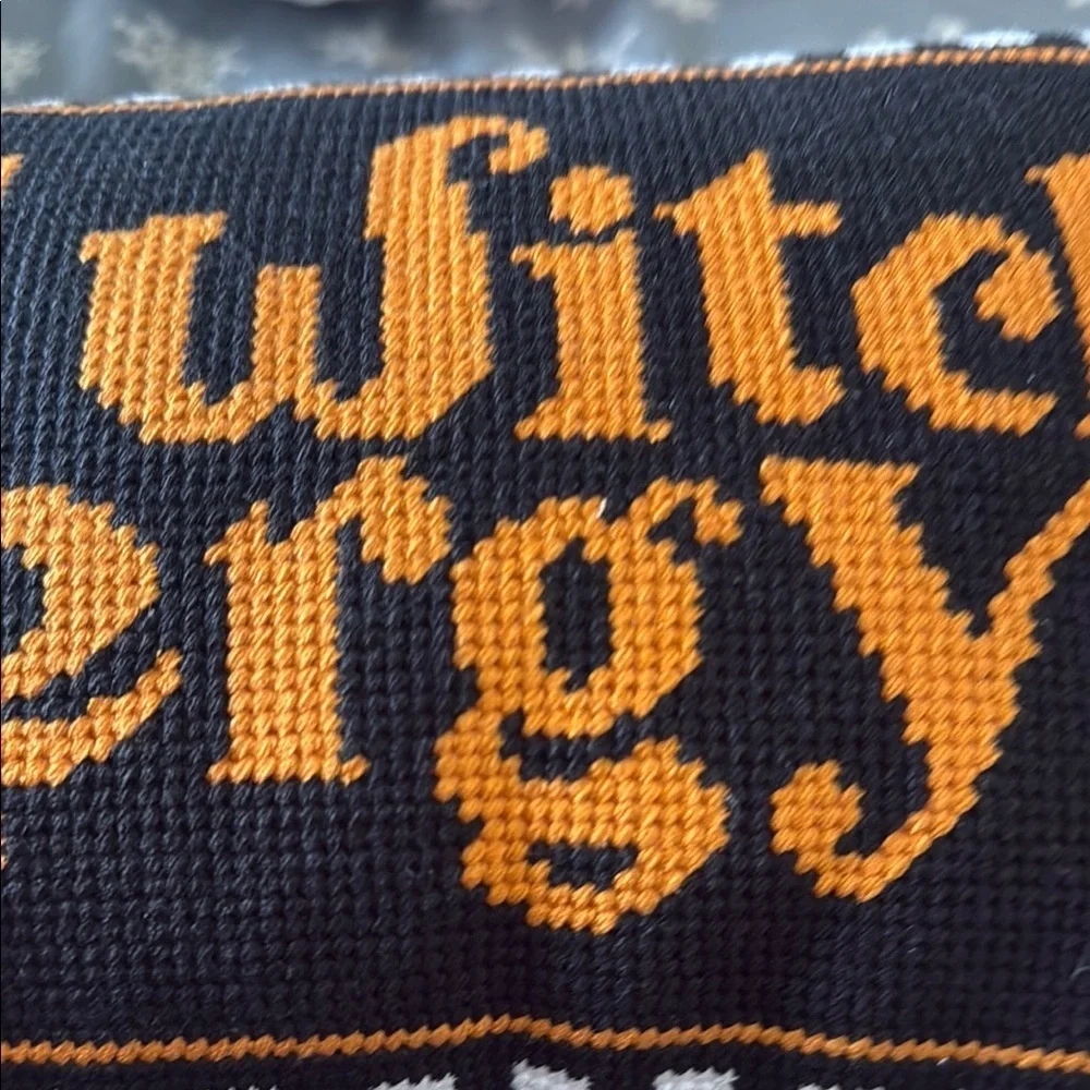 Bad Witch Energy Decorative Accent Pillow - Black & Orange